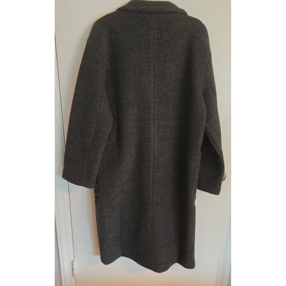 Banana Republic Wool Blend Coat Gray NWT $180 Women's Knit Twill Coat - SIZE L - Picture 3 of 11